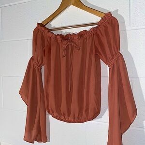 NWOT Pink Off The Shoulder Blouse